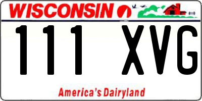WI license plate 111XVG