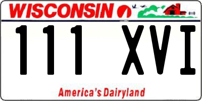 WI license plate 111XVI