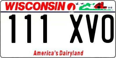 WI license plate 111XVO
