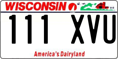 WI license plate 111XVU