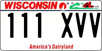WI license plate 111XVV