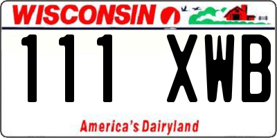 WI license plate 111XWB