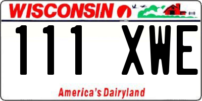 WI license plate 111XWE