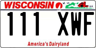 WI license plate 111XWF
