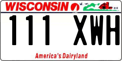 WI license plate 111XWH