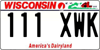 WI license plate 111XWK