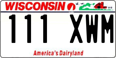 WI license plate 111XWM