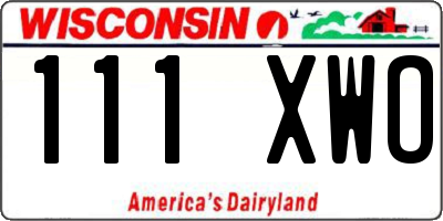 WI license plate 111XWO
