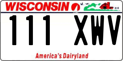 WI license plate 111XWV