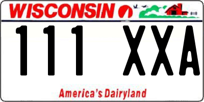 WI license plate 111XXA