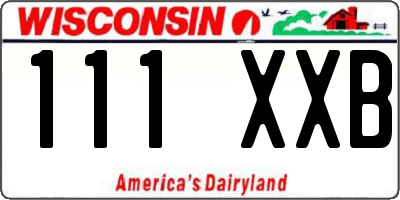 WI license plate 111XXB