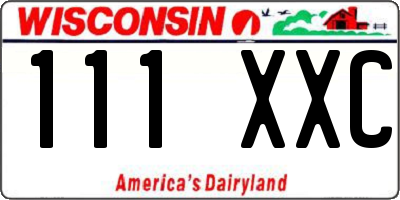 WI license plate 111XXC