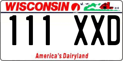 WI license plate 111XXD
