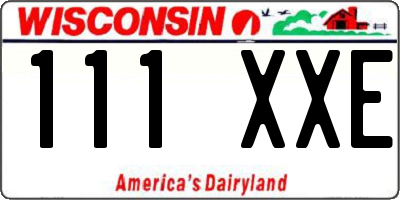 WI license plate 111XXE