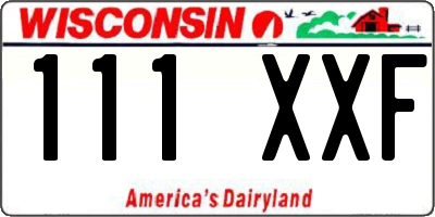 WI license plate 111XXF
