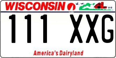 WI license plate 111XXG
