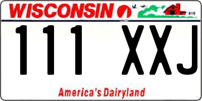 WI license plate 111XXJ