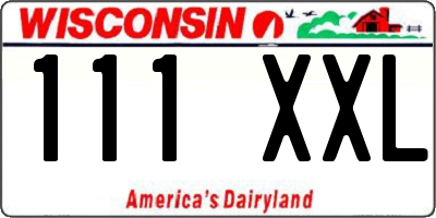 WI license plate 111XXL