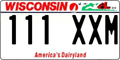 WI license plate 111XXM