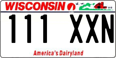 WI license plate 111XXN