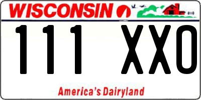 WI license plate 111XXO