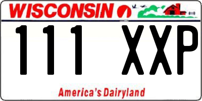 WI license plate 111XXP