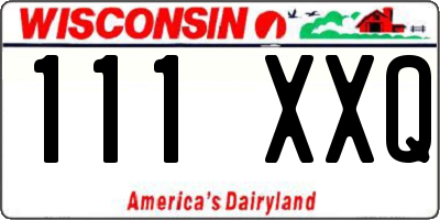 WI license plate 111XXQ