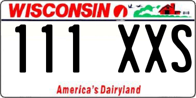 WI license plate 111XXS