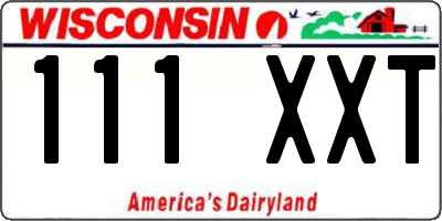WI license plate 111XXT