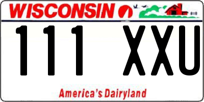 WI license plate 111XXU