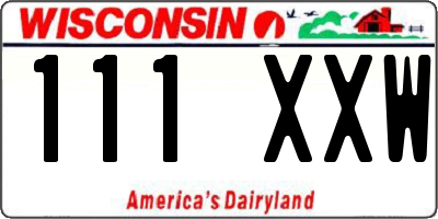 WI license plate 111XXW