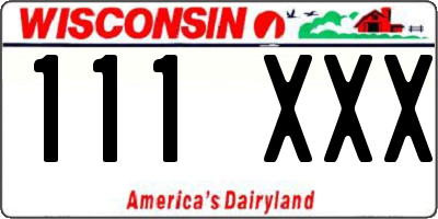 WI license plate 111XXX
