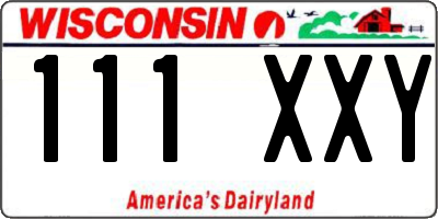 WI license plate 111XXY