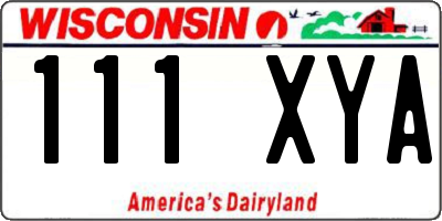 WI license plate 111XYA