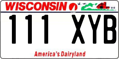 WI license plate 111XYB
