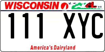 WI license plate 111XYC