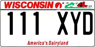 WI license plate 111XYD