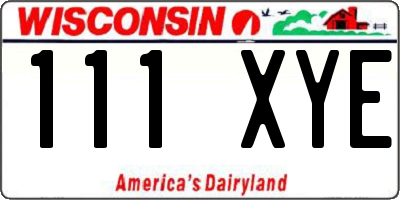 WI license plate 111XYE