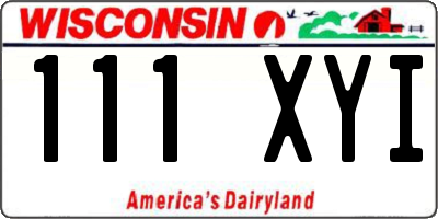 WI license plate 111XYI