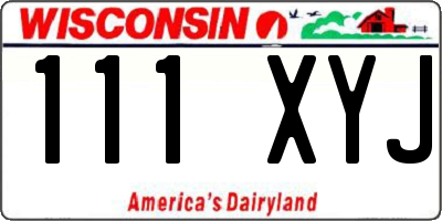 WI license plate 111XYJ
