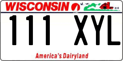 WI license plate 111XYL