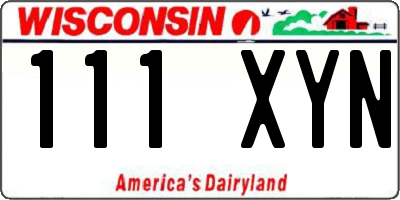 WI license plate 111XYN