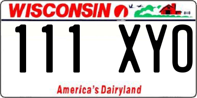 WI license plate 111XYO