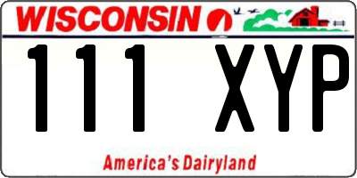 WI license plate 111XYP