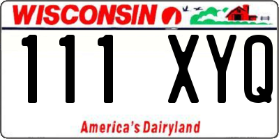 WI license plate 111XYQ