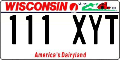 WI license plate 111XYT