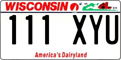 WI license plate 111XYU