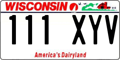 WI license plate 111XYV