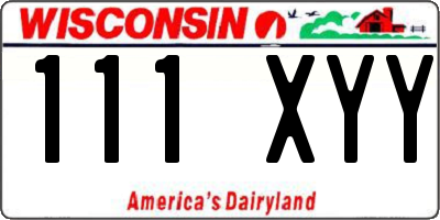 WI license plate 111XYY