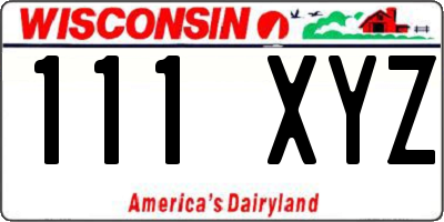 WI license plate 111XYZ